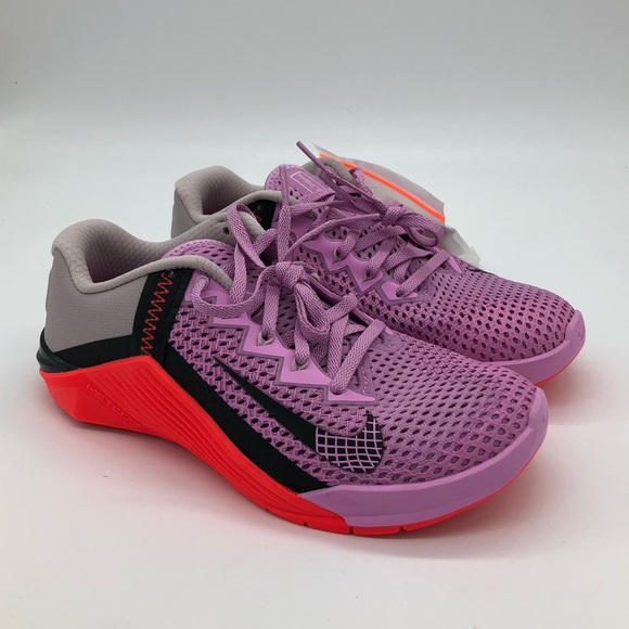 New Women’s Nike Metcon 6 Pink/Crimson/Platinum Shoes with box AT3160-660 size 6 - Picture 2 of 6